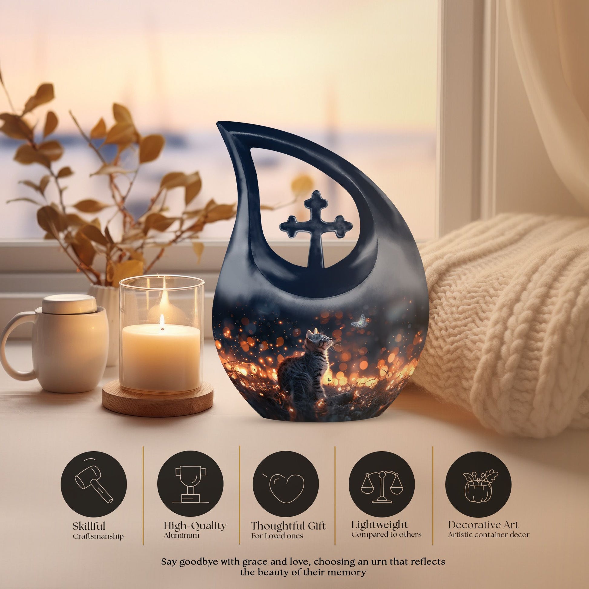 Twilight Butterfly Dance Urn,