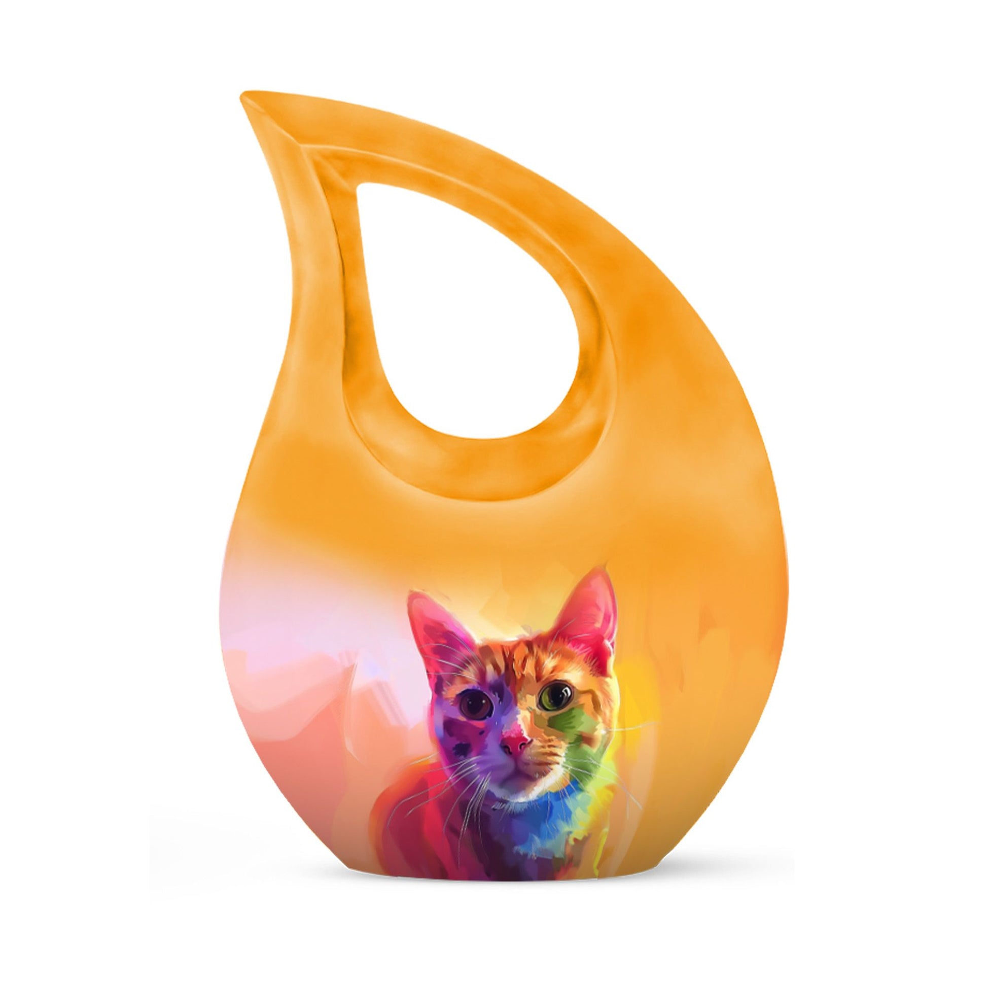 Vibrant Feline Aura Urn,