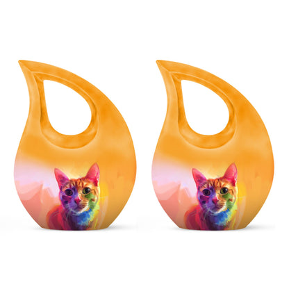 Vibrant Feline Aura Urn,