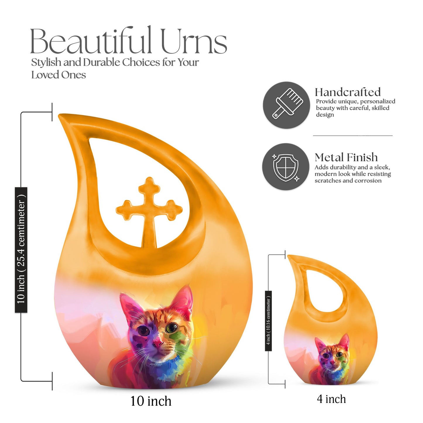Vibrant Feline Aura Urn,