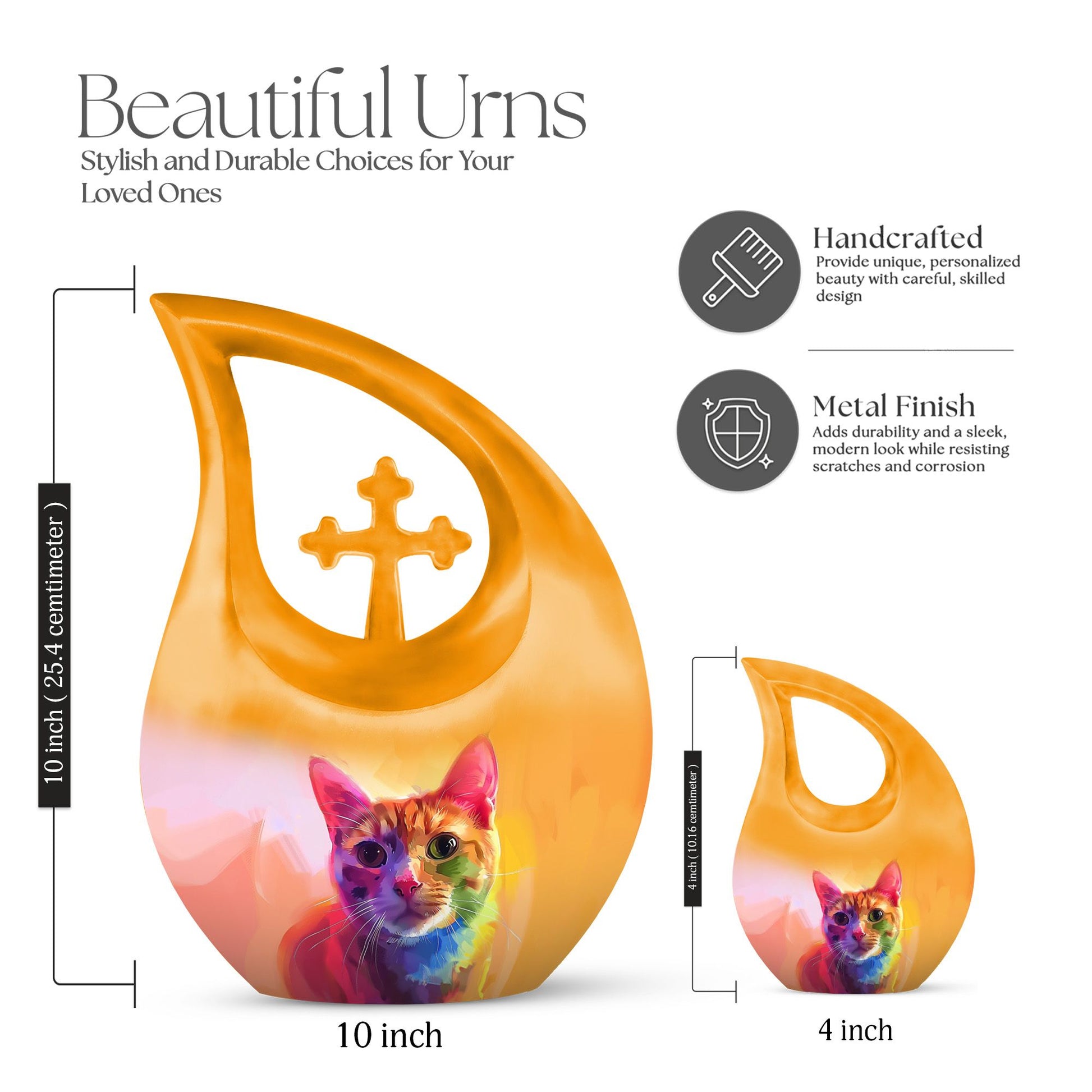 Vibrant Feline Aura Urn,