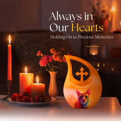 Vibrant Feline Aura Urn,
