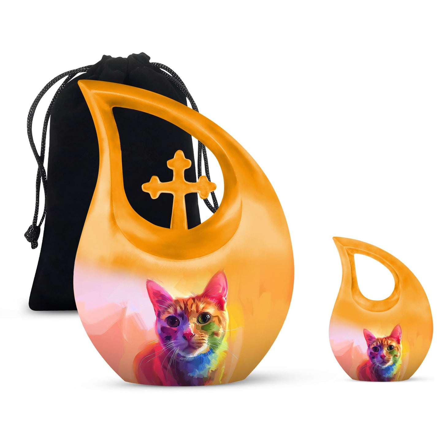 Vibrant Feline Aura Urn,