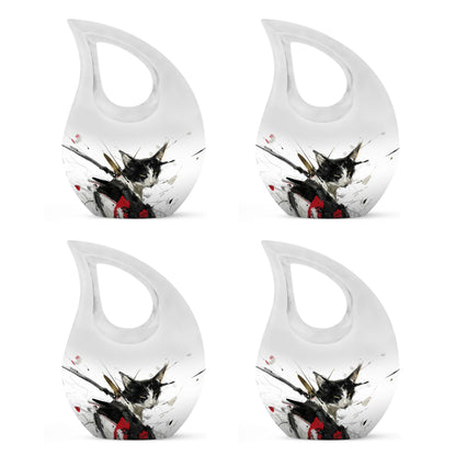10 Inch Ink Splashed Whiskers Urn 