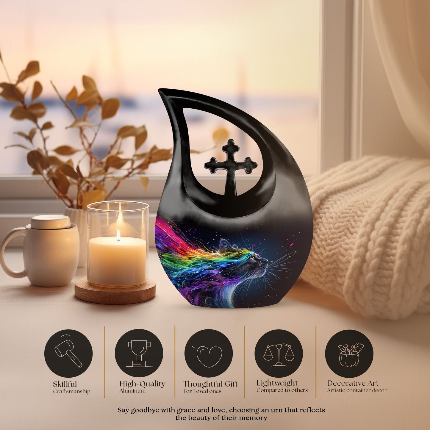 10-inch Vivid Whisker Waves Urn