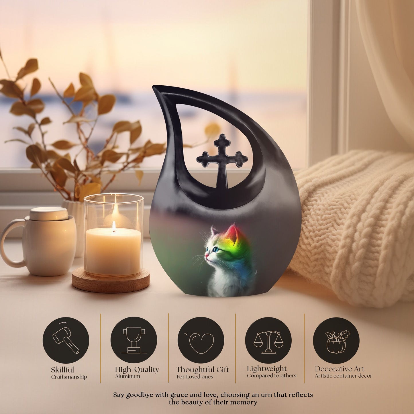 10-inch Spectral Whisker Glow Urn 