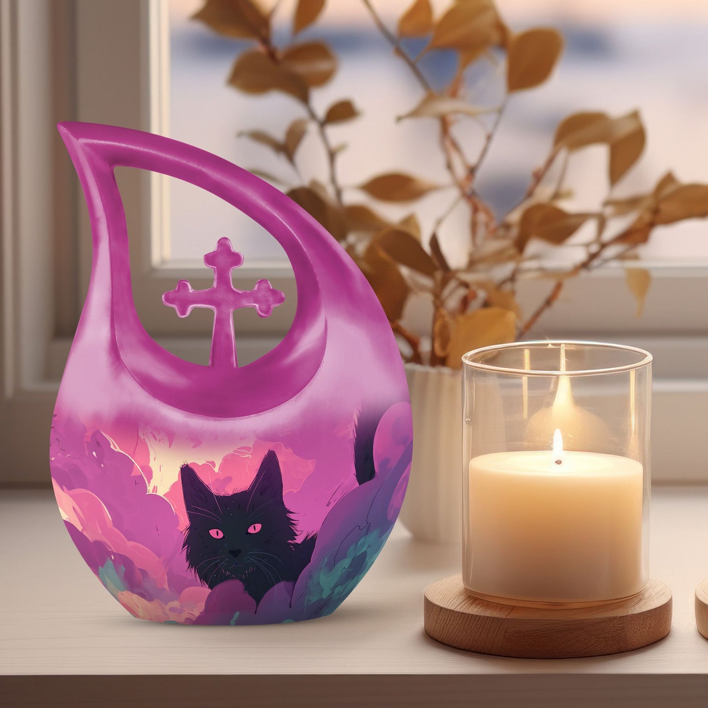 10-inch Magenta Mystery Watcher Urn