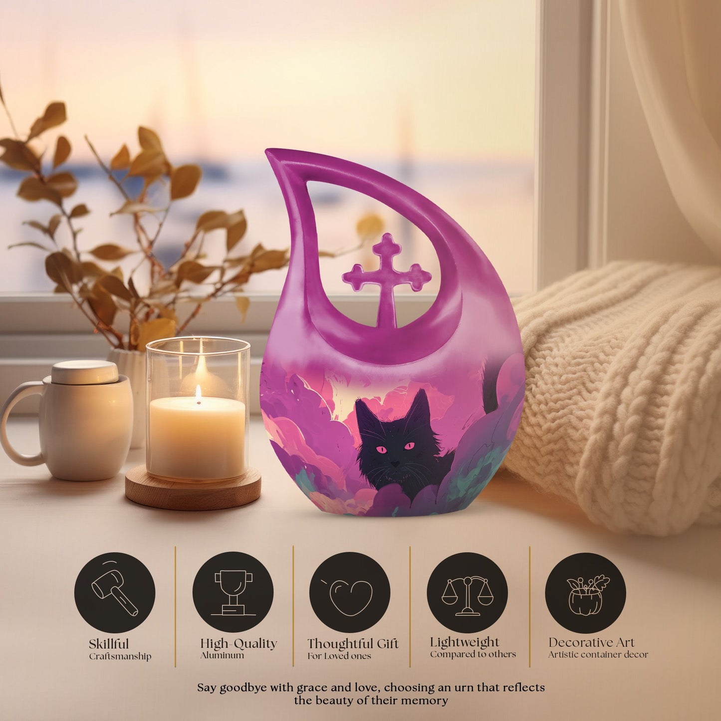 10-inch Magenta Mystery Watcher Urn