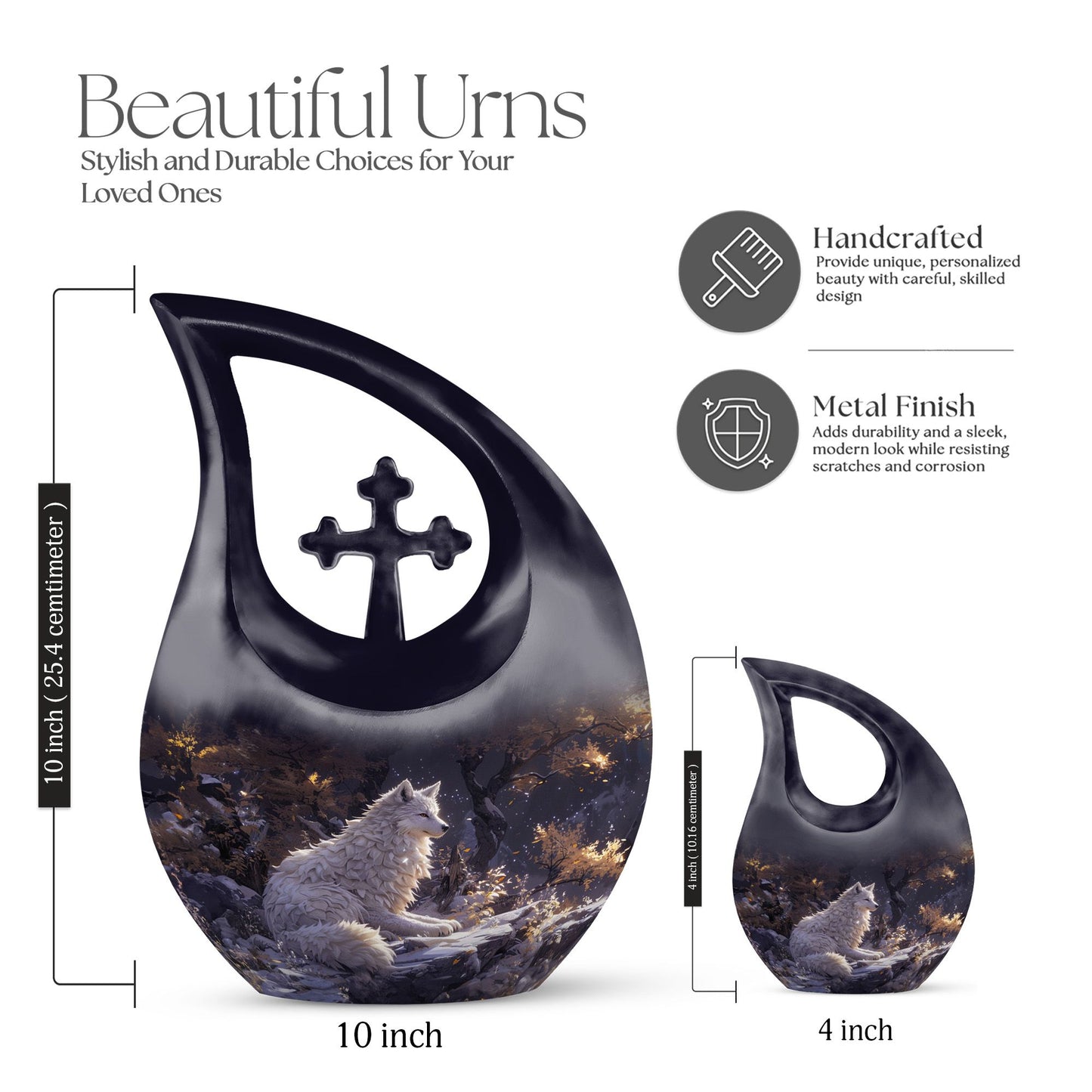 10-inch Winter's Whisper Urn