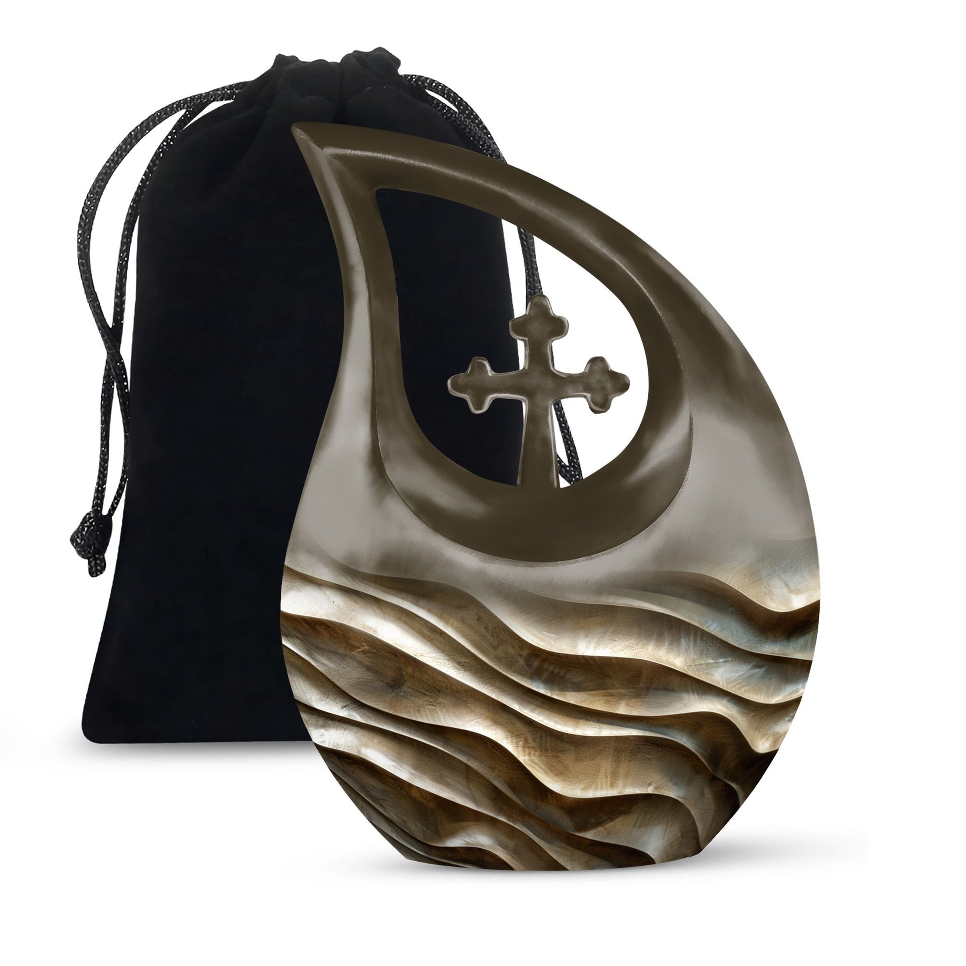 10 inch Wavy Metallic Textures Urn