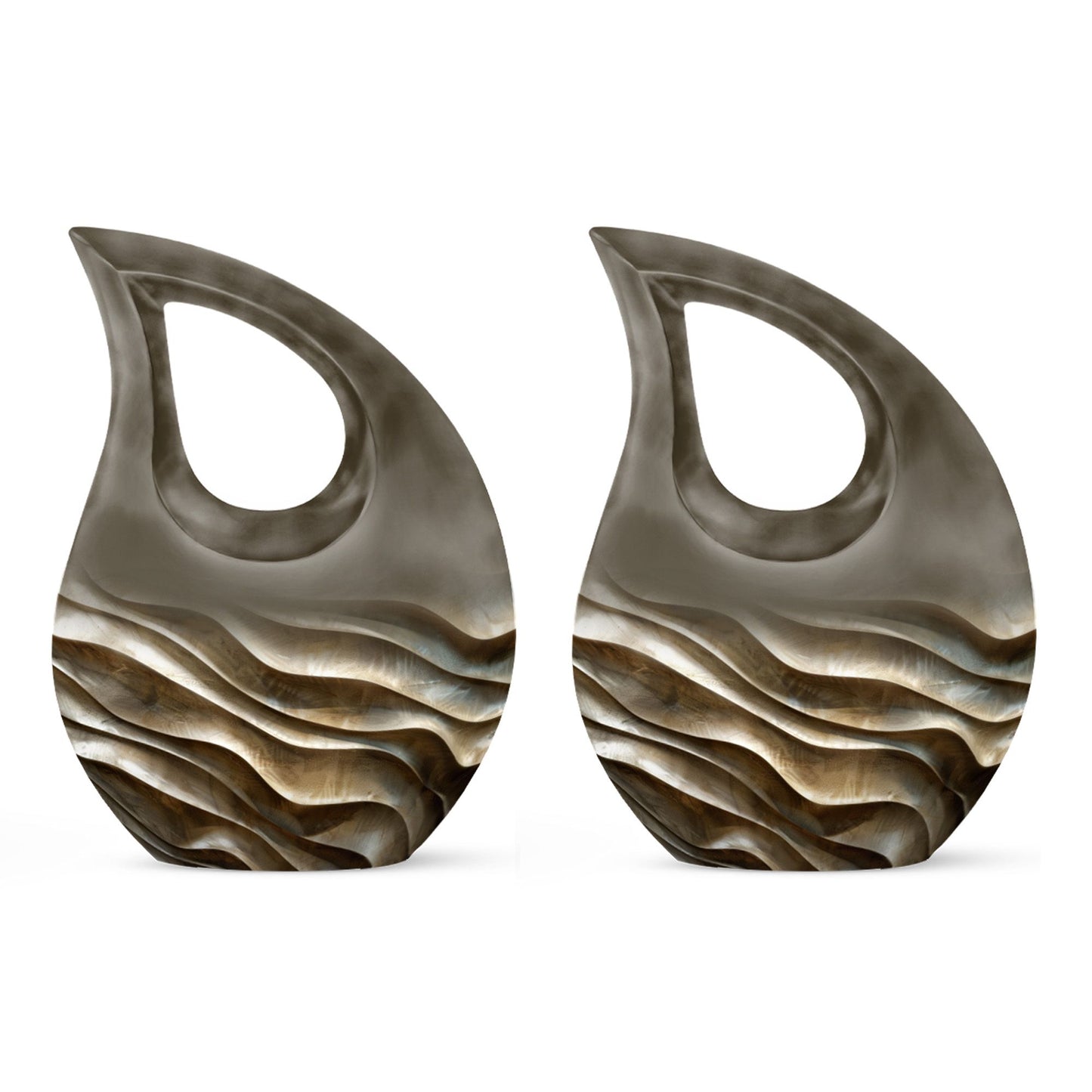 10 inch Wavy Metallic Textures Urn