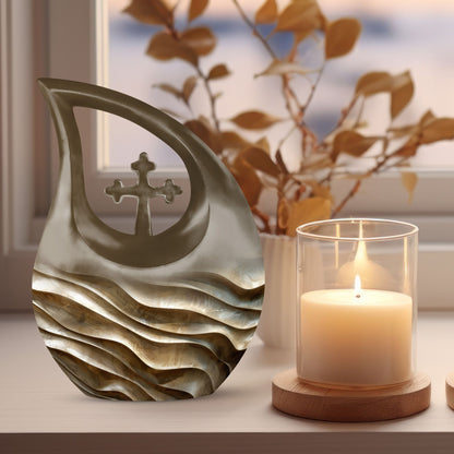 10 inch Wavy Metallic Textures Urn