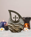 10 inch Wavy Metallic Textures Urn