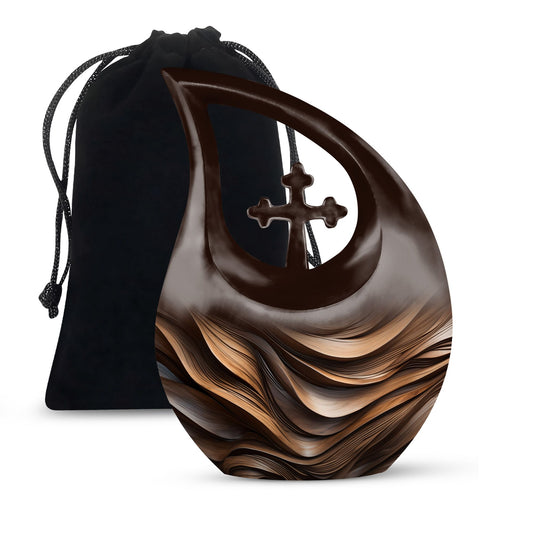 10-inch Organic Wooden Waves Urn 