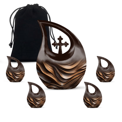 10-inch Organic Wooden Waves Urn 