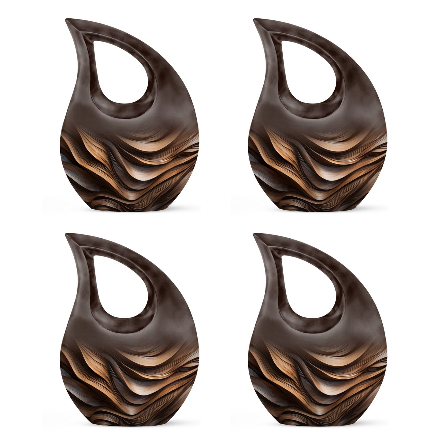 10-inch Organic Wooden Waves Urn 