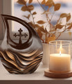 10-inch Organic Wooden Waves Urn 