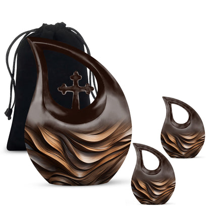 10-inch Organic Wooden Waves Urn 