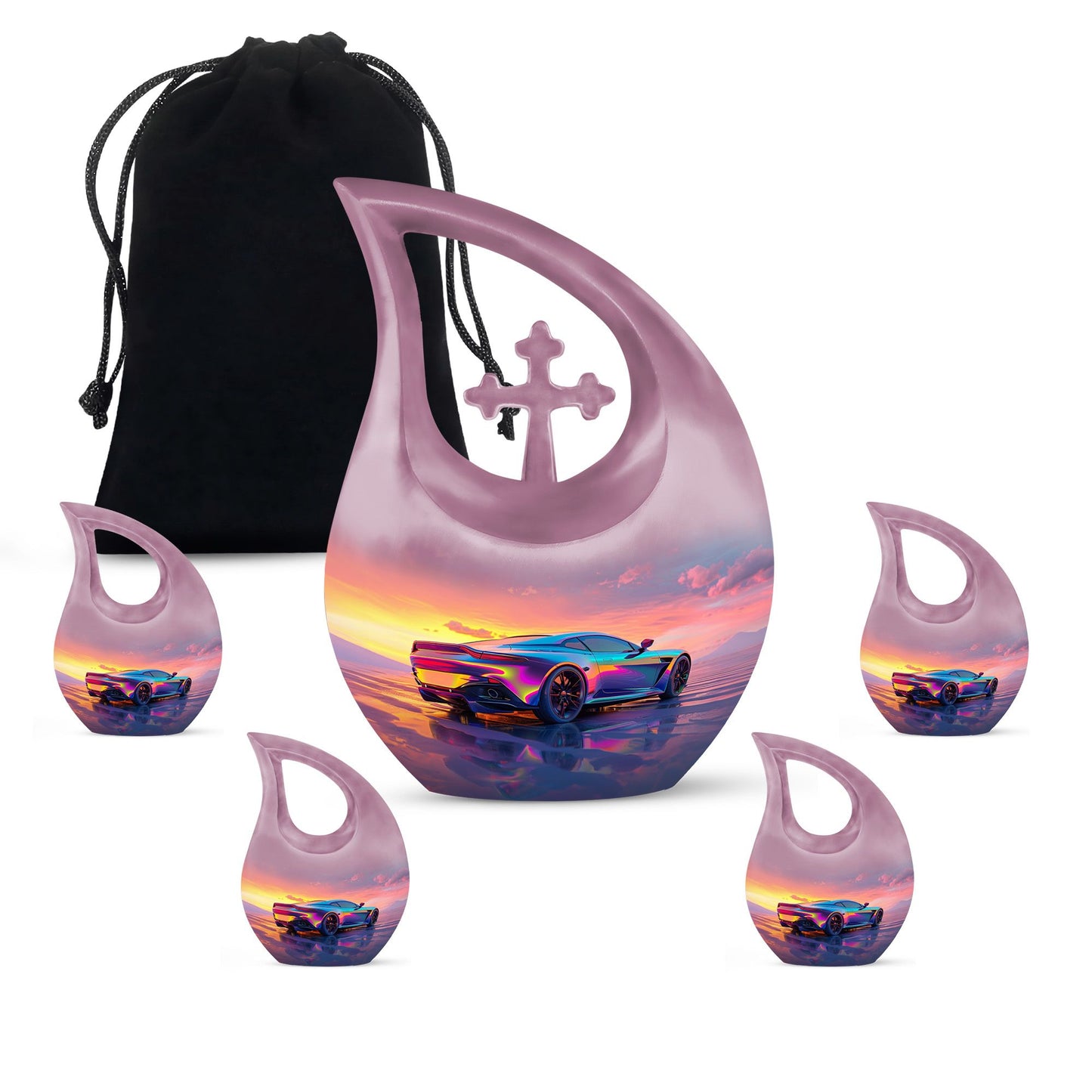 10 inch Chromatic Sunset Reflections Urn 