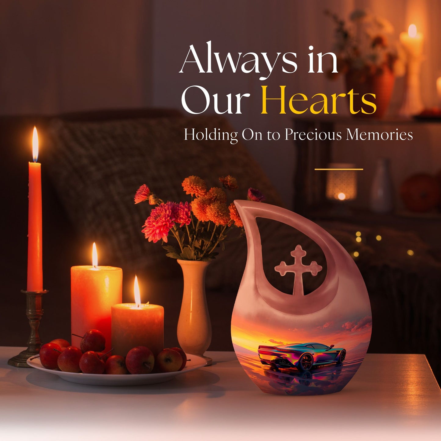 10 inch Chromatic Sunset Reflections Urn 