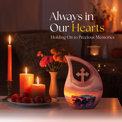 10 inch Chromatic Sunset Reflections Urn 