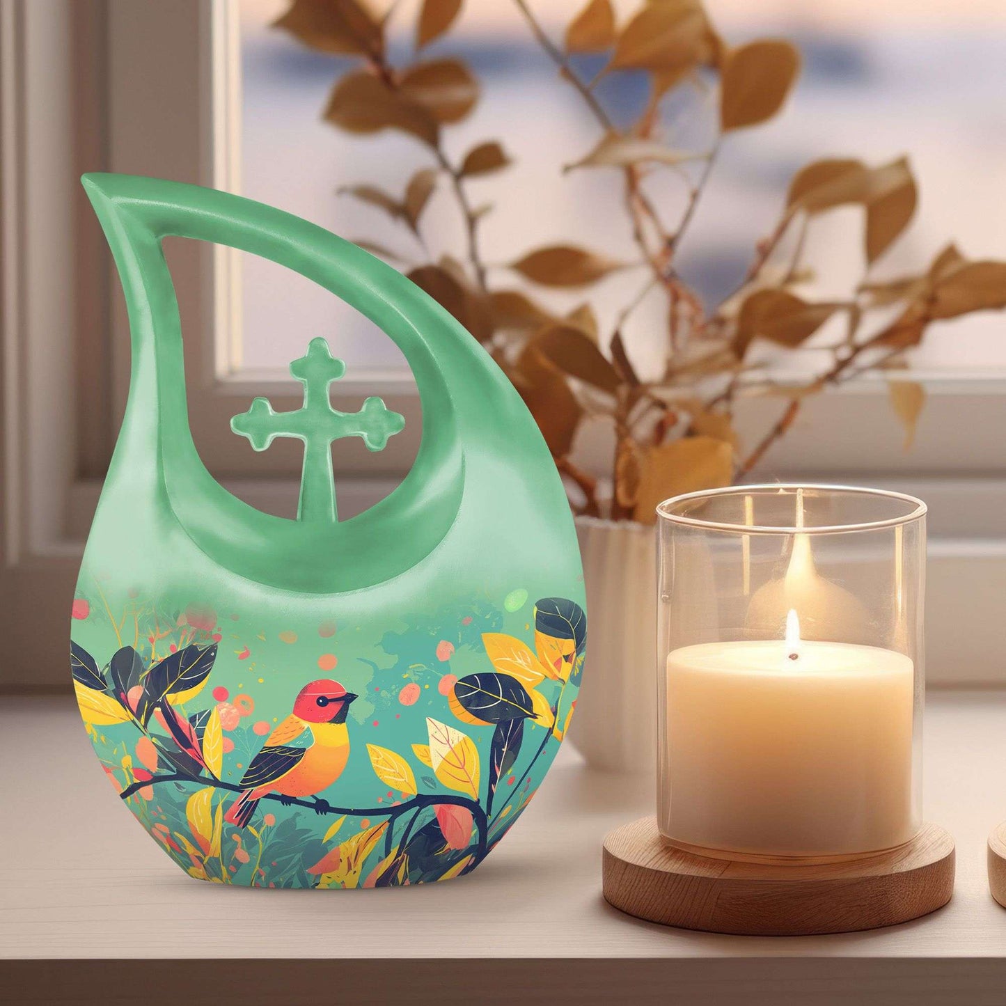 10-inch Colorful Nature Splendor Urn