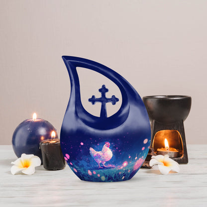 10 Inch Magical Chicken Cosmos Urn, 