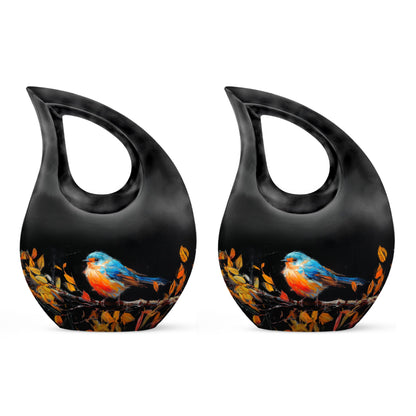 10 Inch Autumnal Brushstroke Bird Urn 