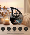 Ethereal Flame Songbird Cross Drop Urn