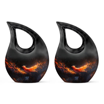 Rebirth Blaze Urn, 10 Inch Large Aluminium Cross Drop Urn