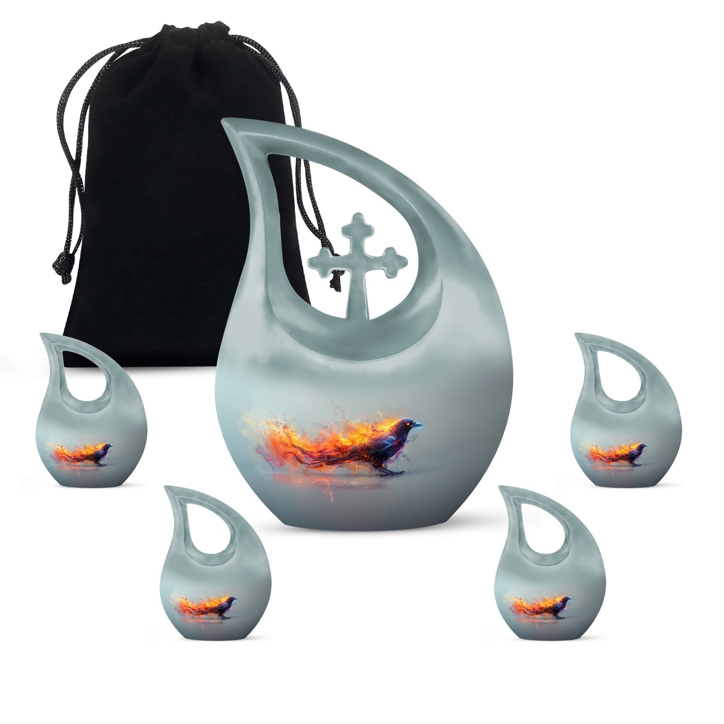 Affordable Fiery Raven Mirage Urn 