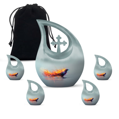 Affordable Fiery Raven Mirage Urn 