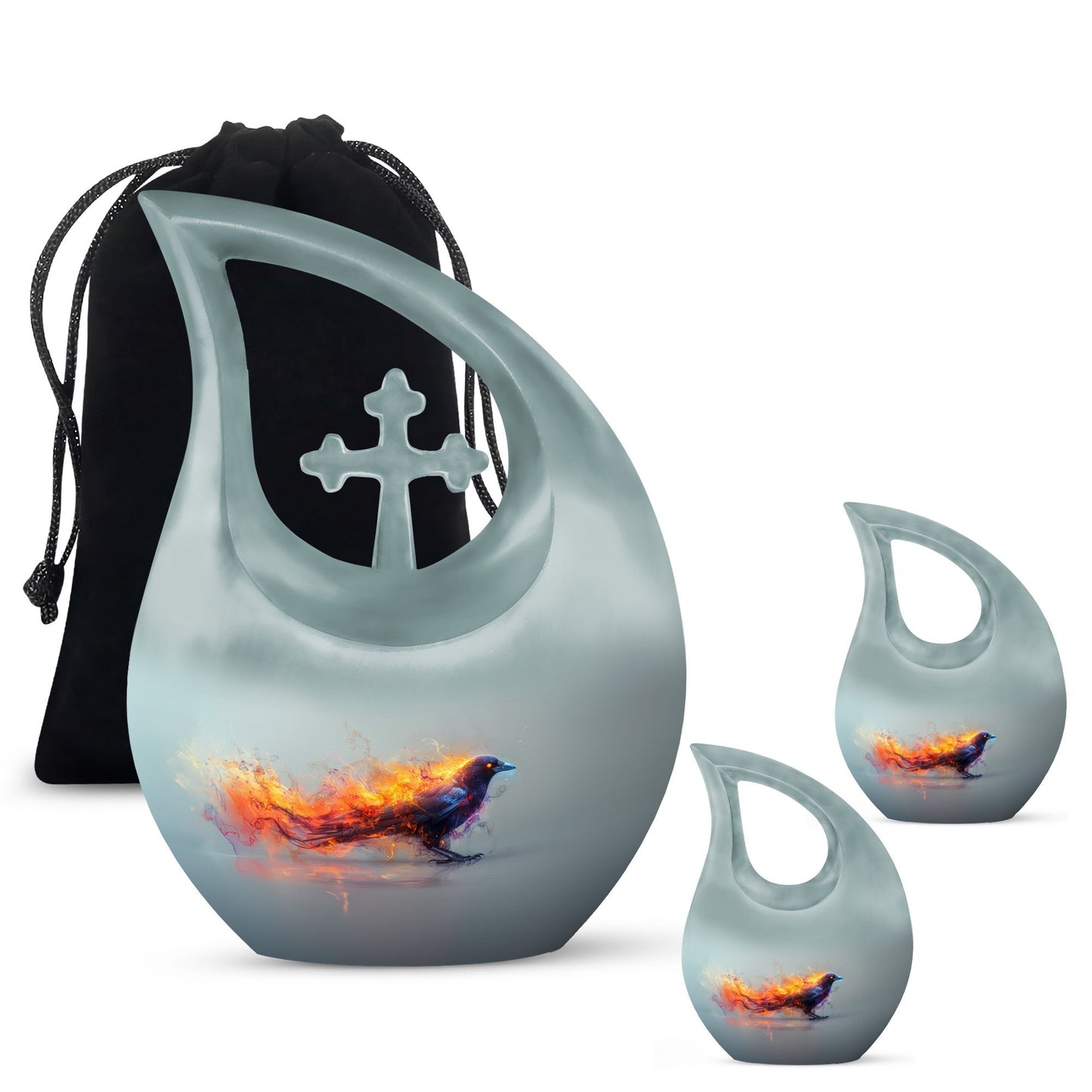 Affordable Fiery Raven Mirage Urn 