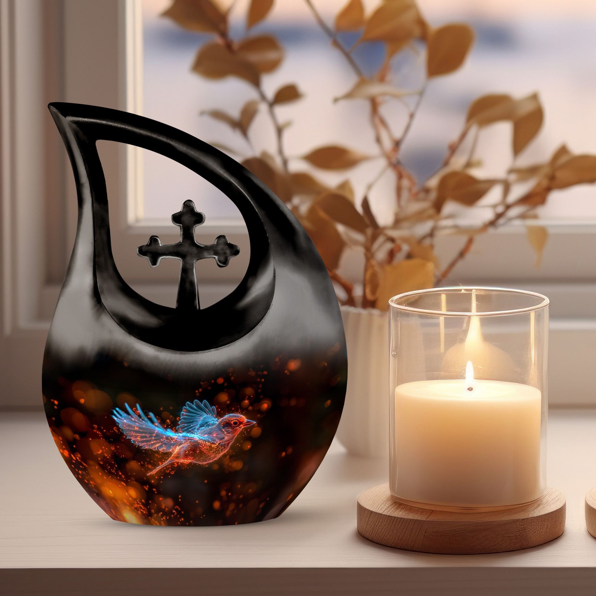 10-inch Luminous Ember Sparrow Urn