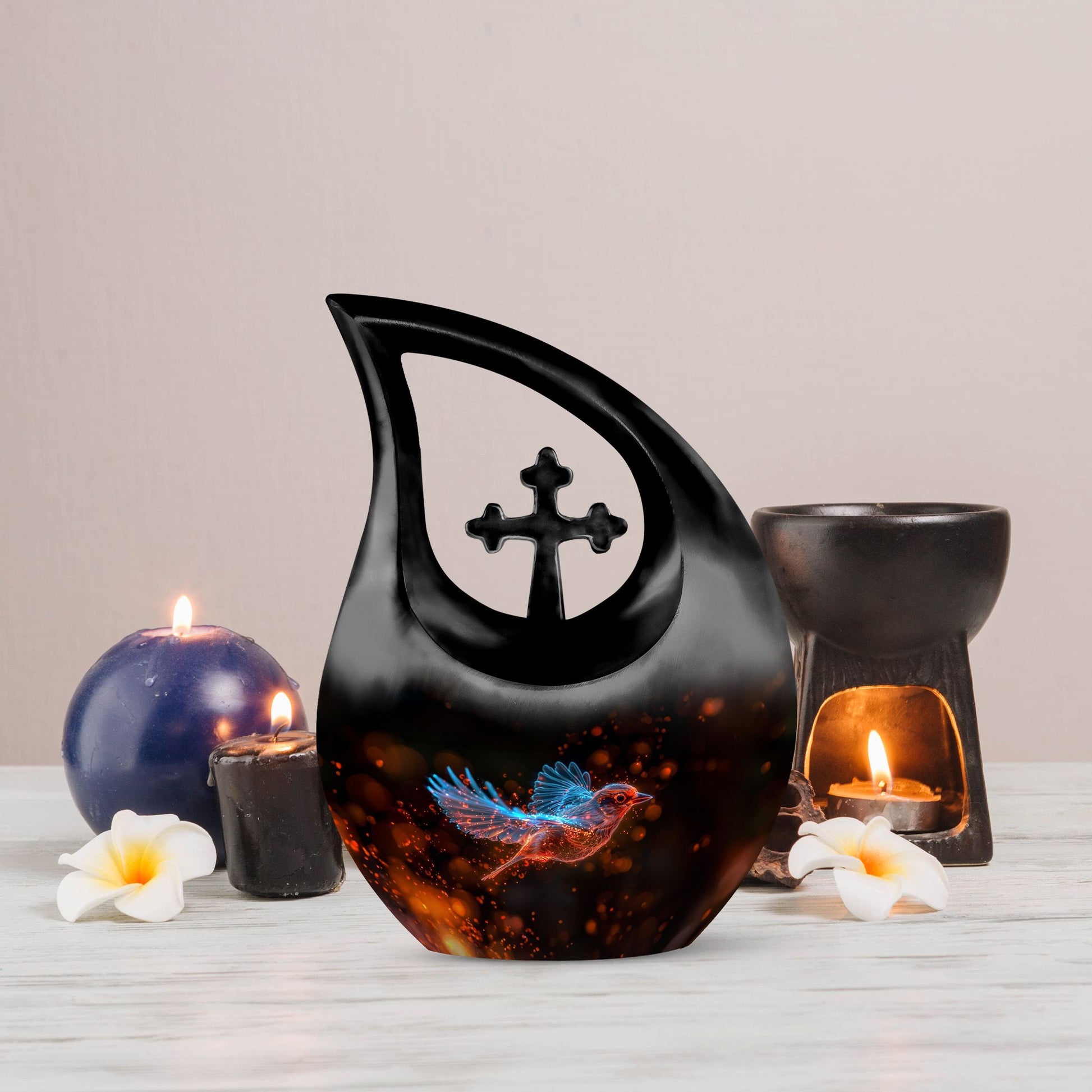 10-inch Luminous Ember Sparrow Urn