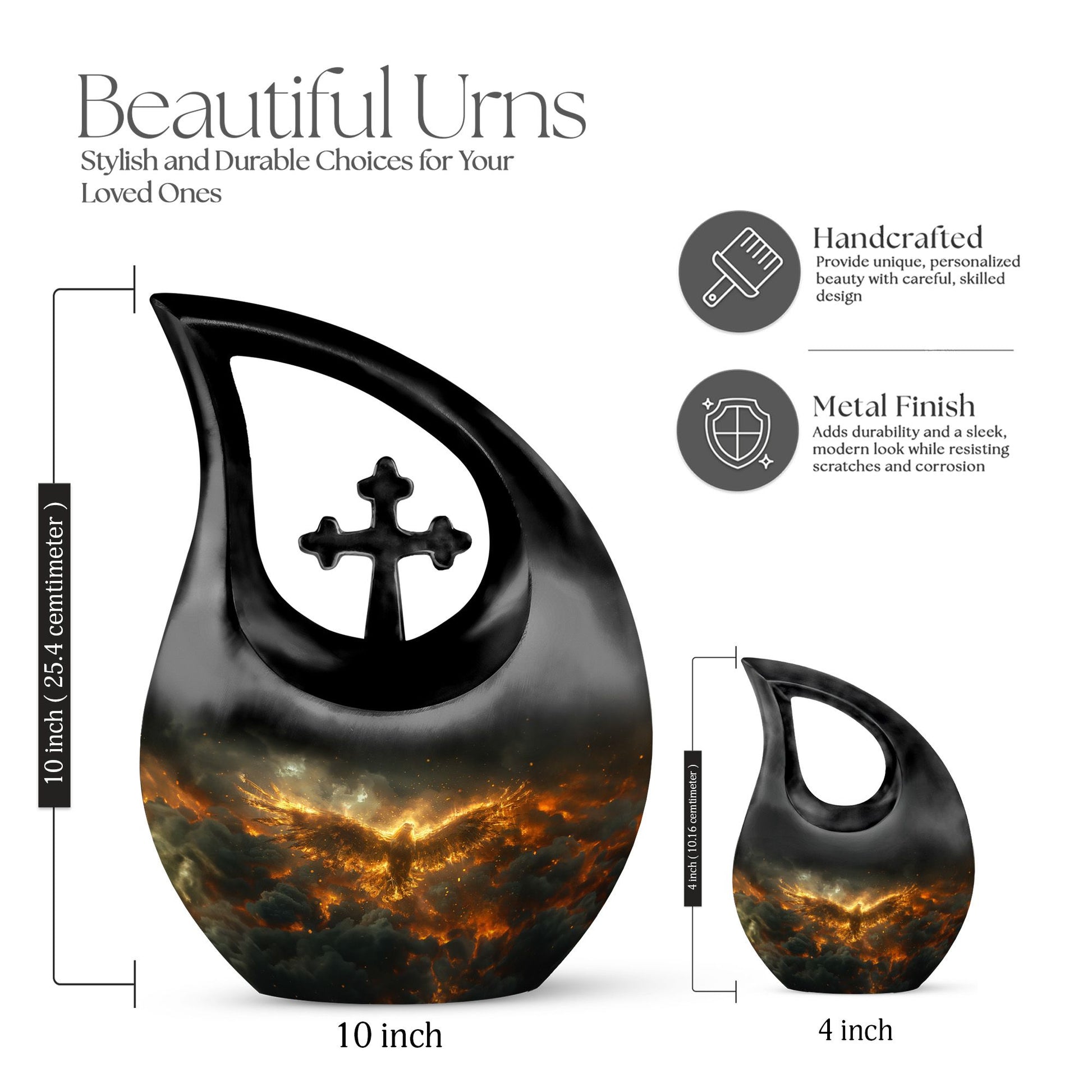 10-inch Phoenix Storm Rising urn