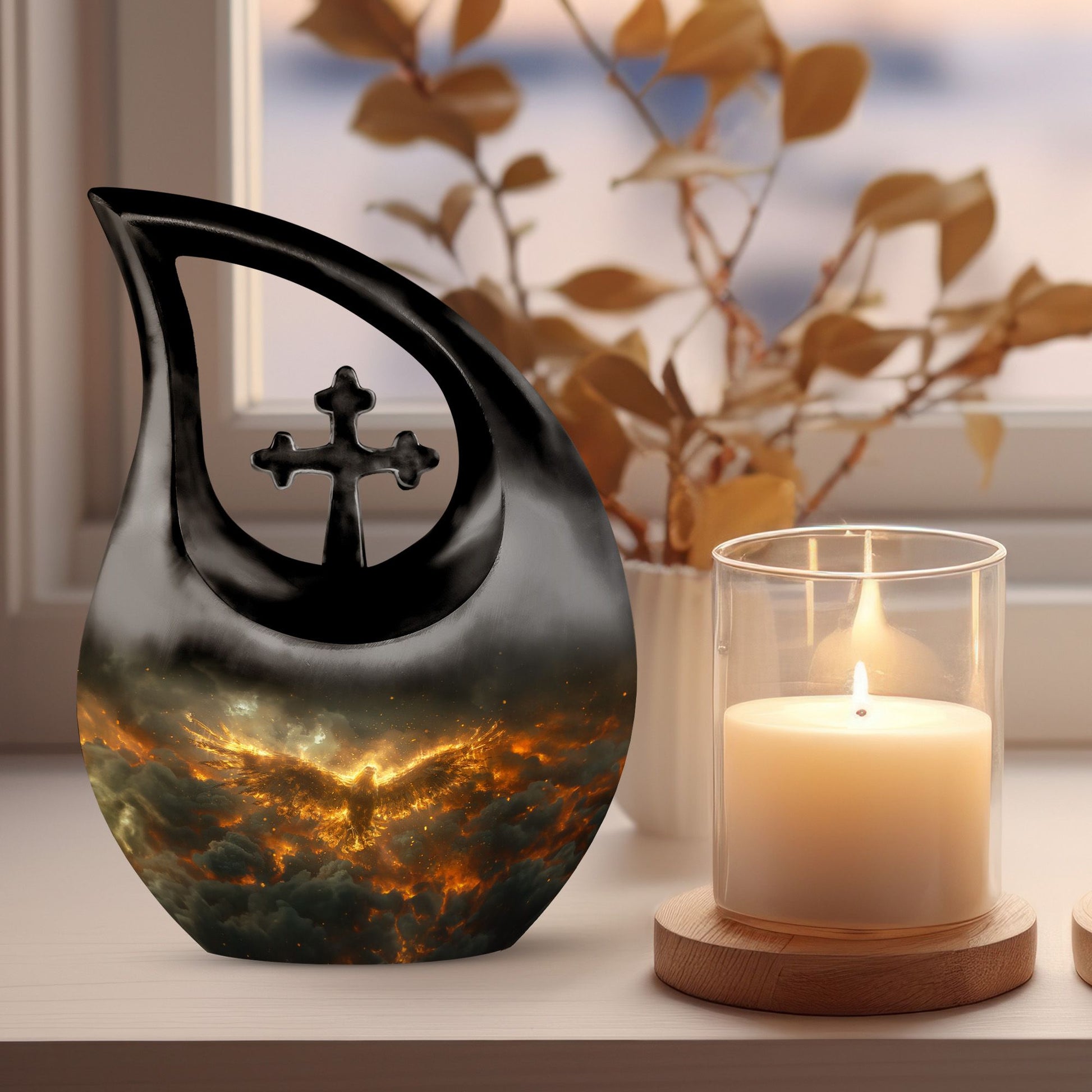 10-inch Phoenix Storm Rising urn