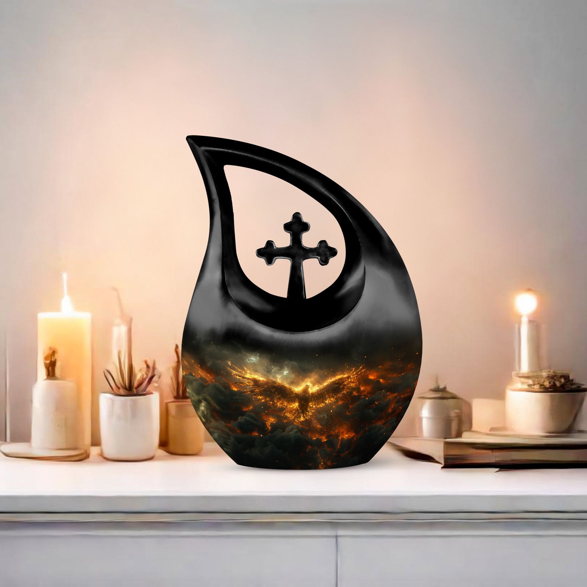 10-inch Phoenix Storm Rising urn