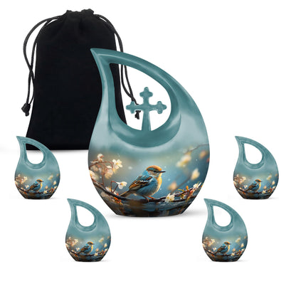 10-inch Tranquil Nature Serenade Cross Drop Urn 