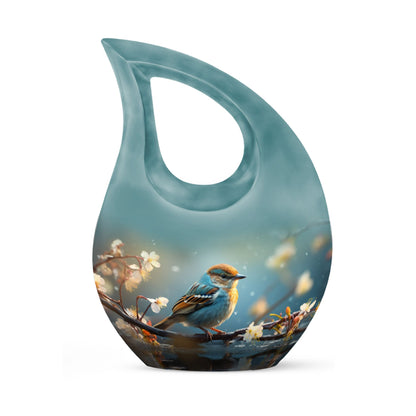 10-inch Tranquil Nature Serenade Cross Drop Urn 