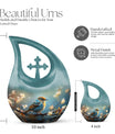 10-inch Tranquil Nature Serenade Cross Drop Urn 