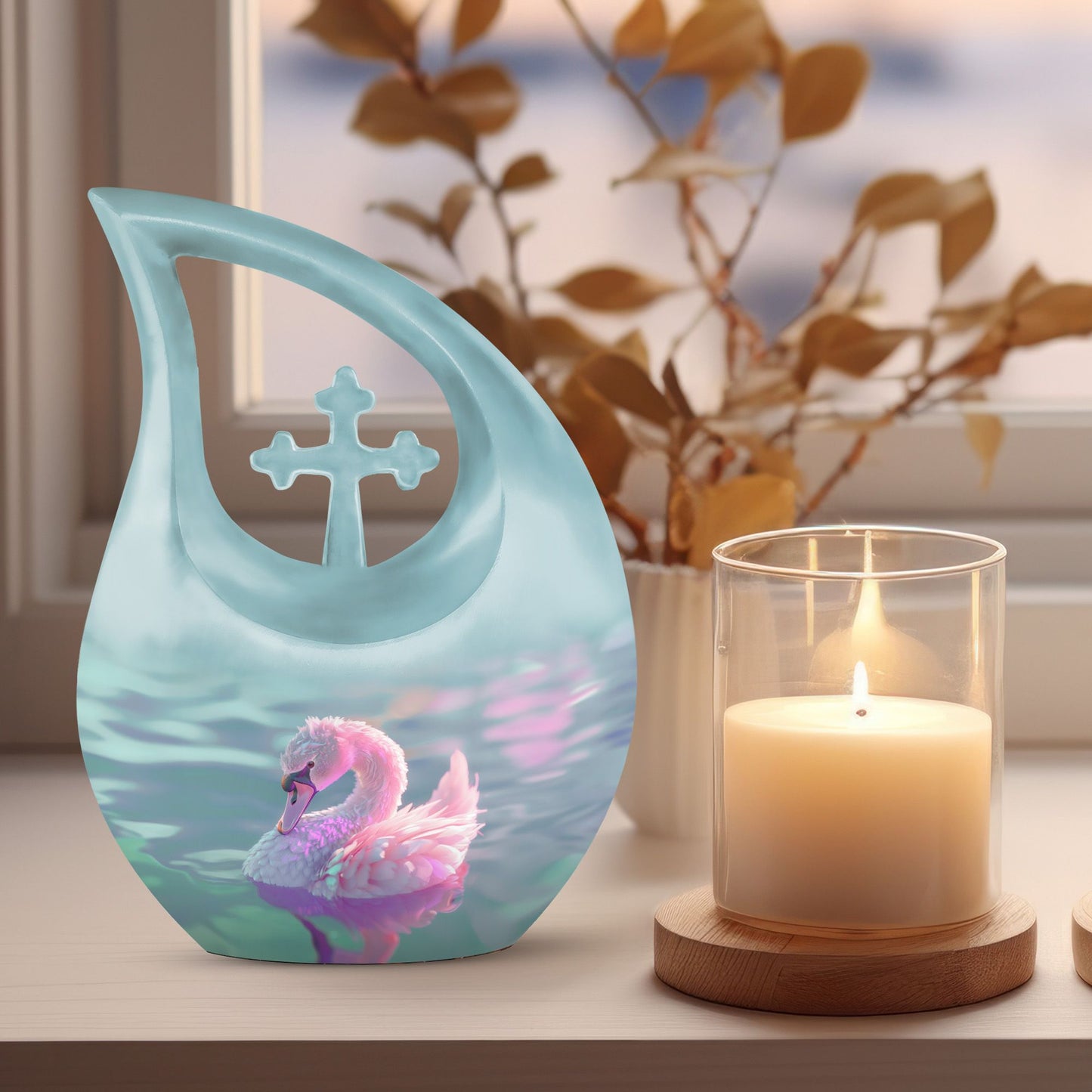 Pastel Serenity Waterfowl Urn