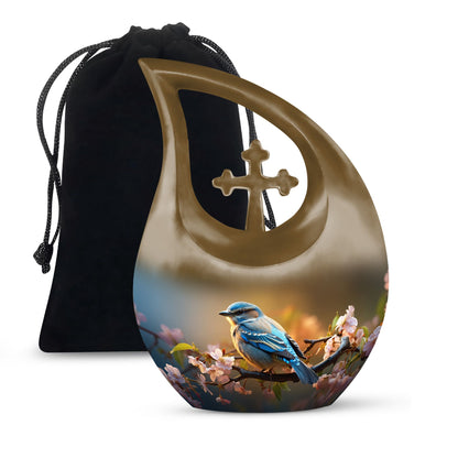 Personalized Bird Cremation Urn for Human Ashes - 10-inch, 200 cu in - Yatskia