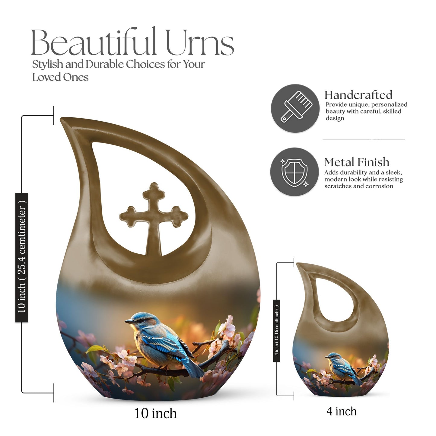 10-inch Spring Blossom Avian Large Urn