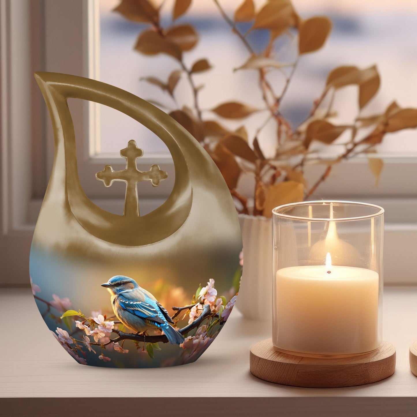 10-inch Spring Blossom Avian Large Urn