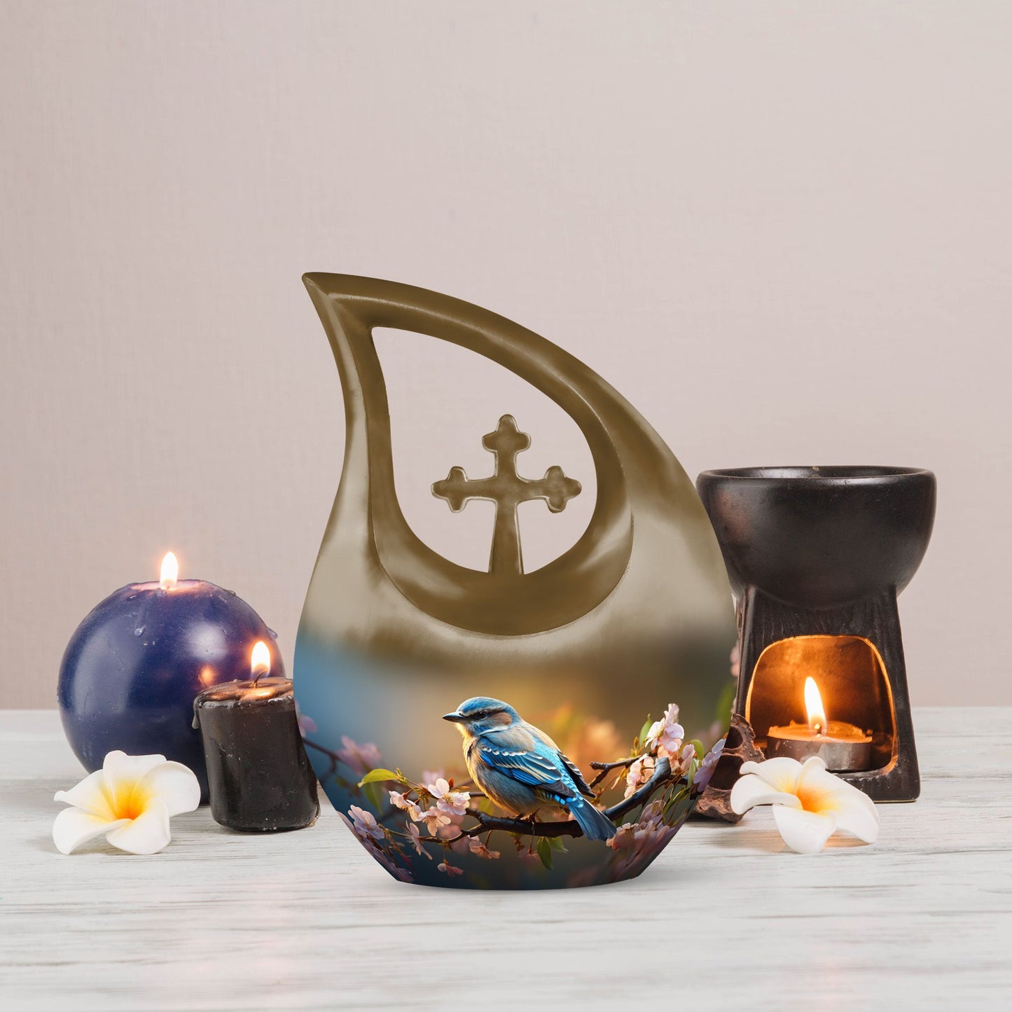 10-inch Spring Blossom Avian Large Urn