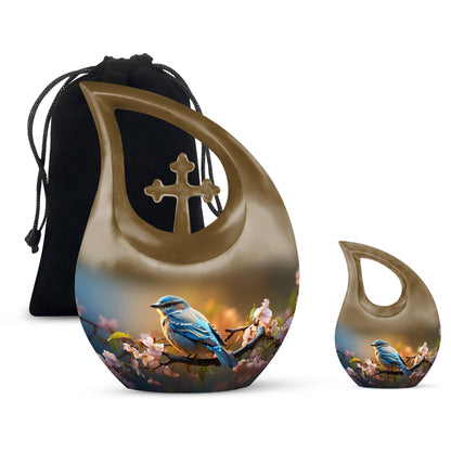 Personalized Bird Cremation Urn for Human Ashes - 10-inch, 200 cu in - Yatskia