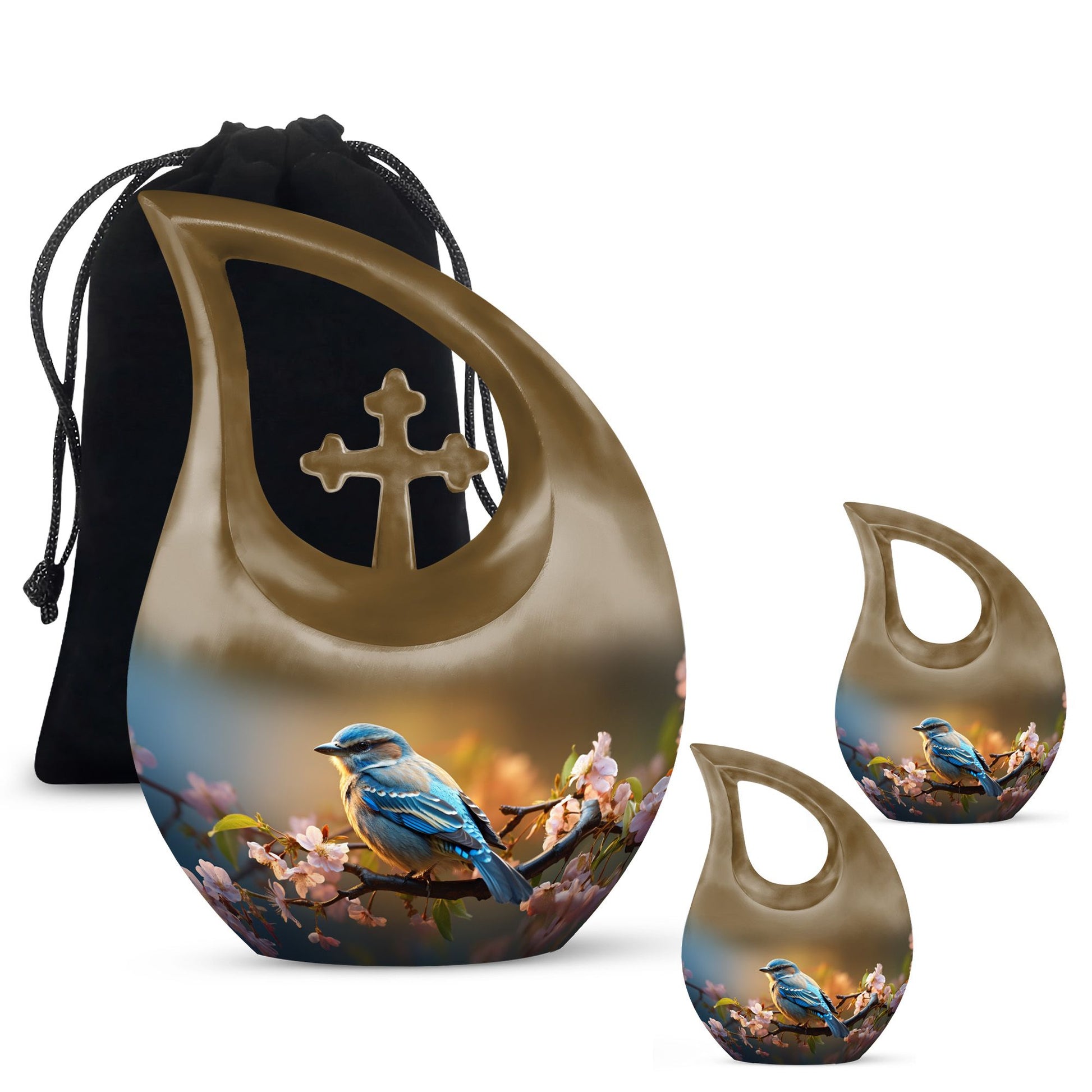 Spring Blossom - Bird Urns Funeral Large Cremation Urns For Ashes