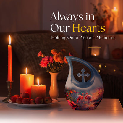 10-inch Tropical Flamingo Twilight Urn