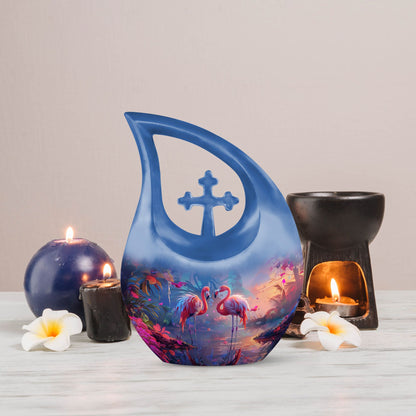 10-inch Tropical Flamingo Twilight Urn